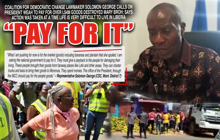 Liberia: Rep. Solomon George Calls on Pres. to Pay for Market Women’s Goods Trashed by Mary Broh